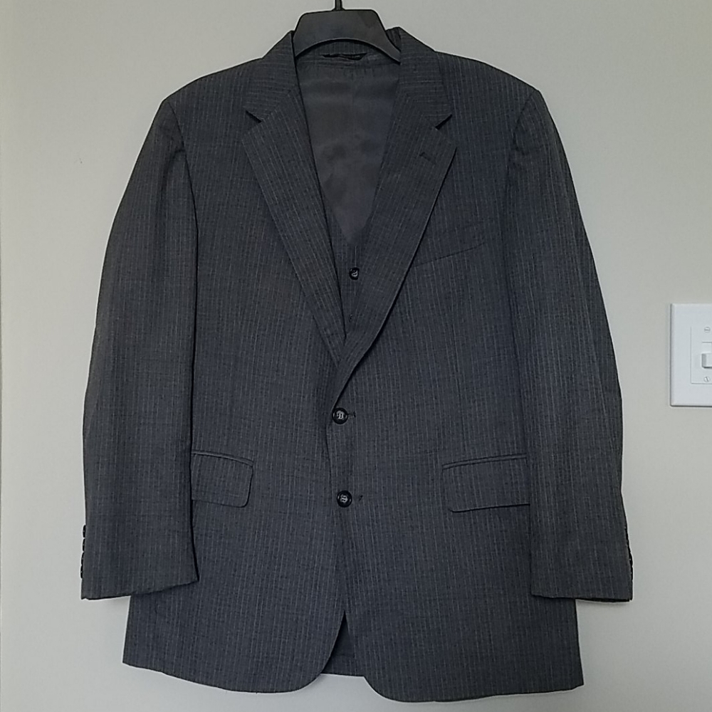 Gray 2 piece pinstripe suit jacket